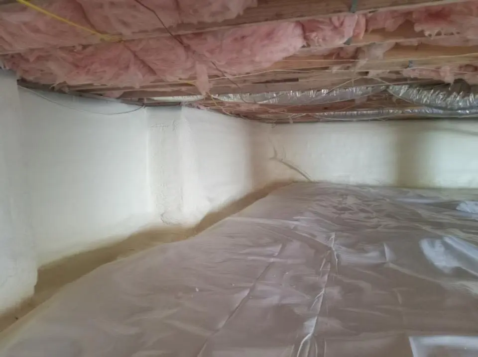 Crawl space encapsulation with closed-cell spray foam for Attic Insulation in East Fallowfield